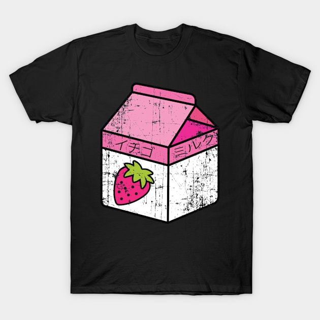 90s Kawaii strawberry milk shake carton otaku T-Shirt by livania